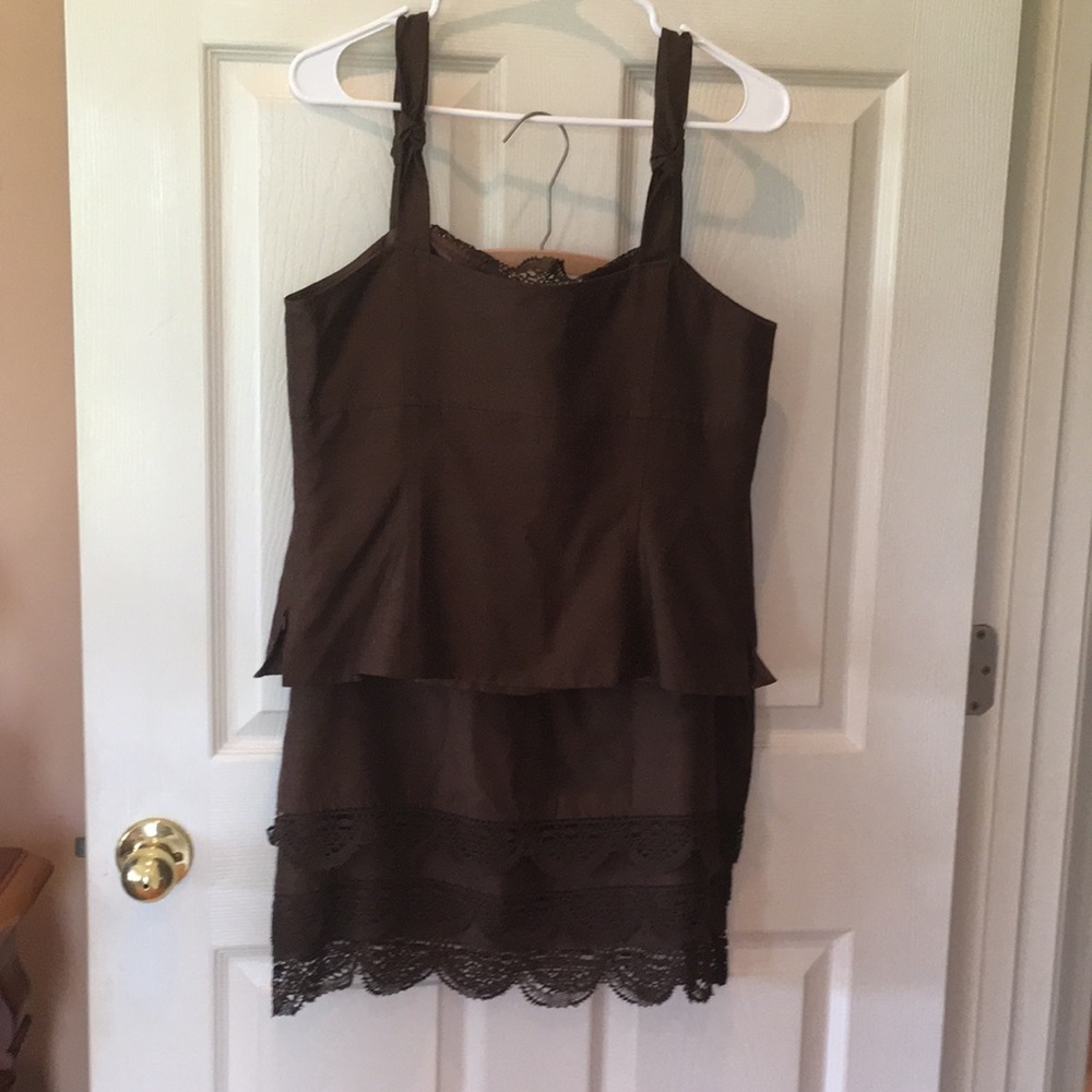 NNWT Top and skirt truffle brown